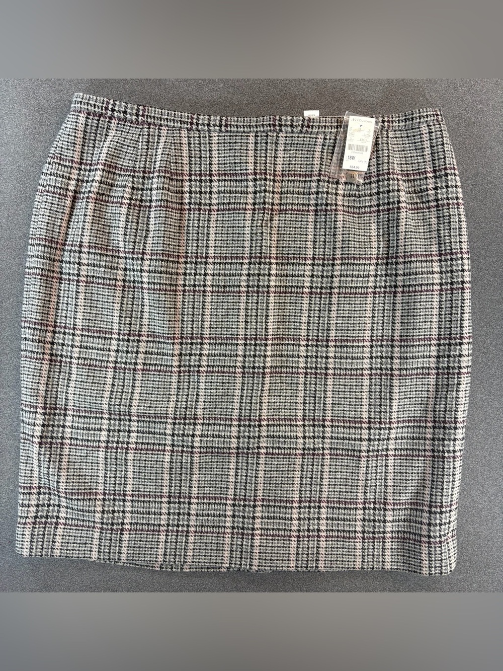 NWT Pencil Skirt Casual Corner Annex Size 18 Plaid VTG 90s Dark Academia
